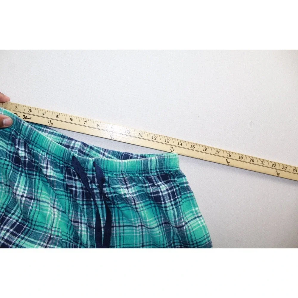 Unbranded Pajama Pants Mens 40 Teal Navy Excellent Plaid Lounge Sleepwear